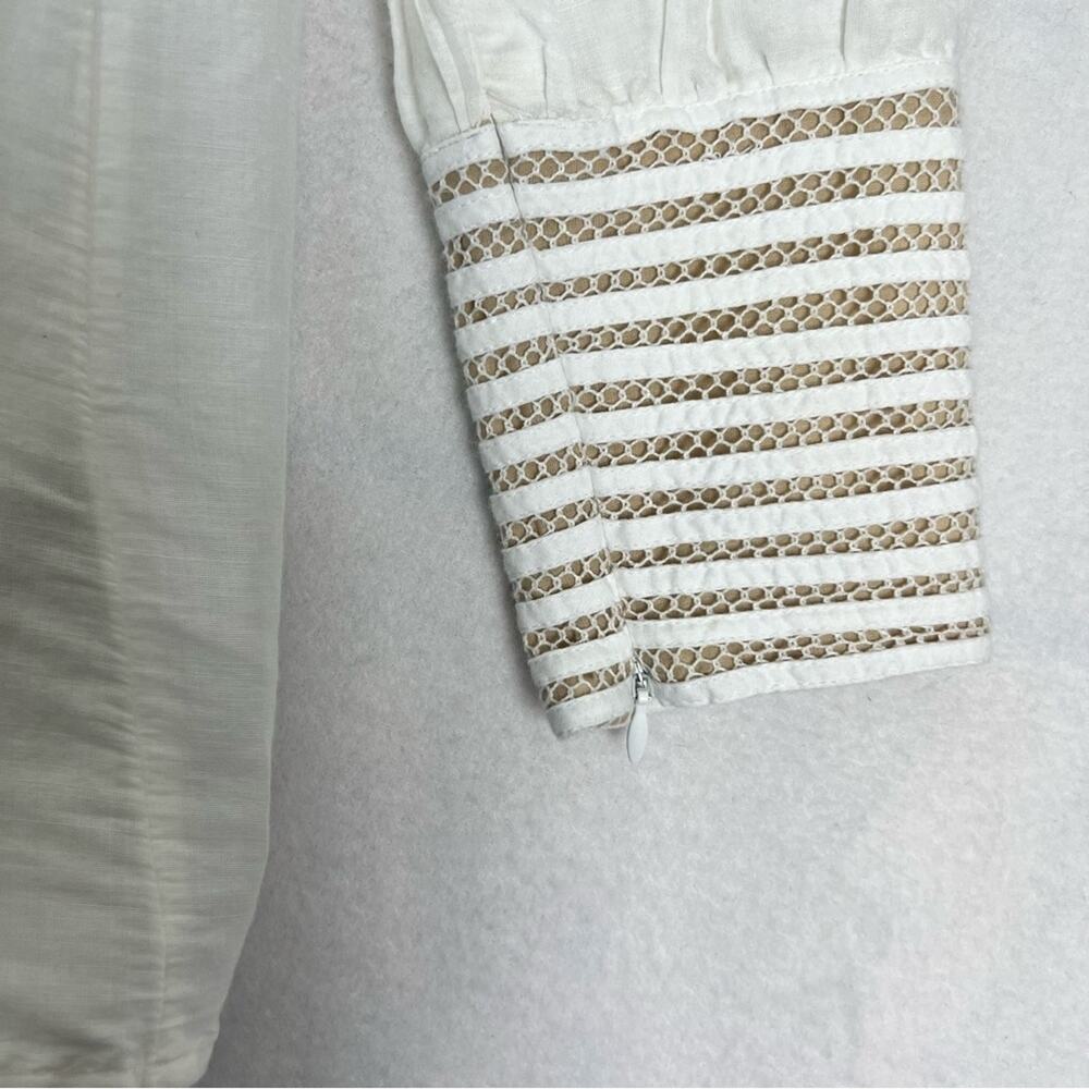 Soft Surroundings Tunic Lilith Mandarin Collar Button Up Cream White S - Picture 8 of 12